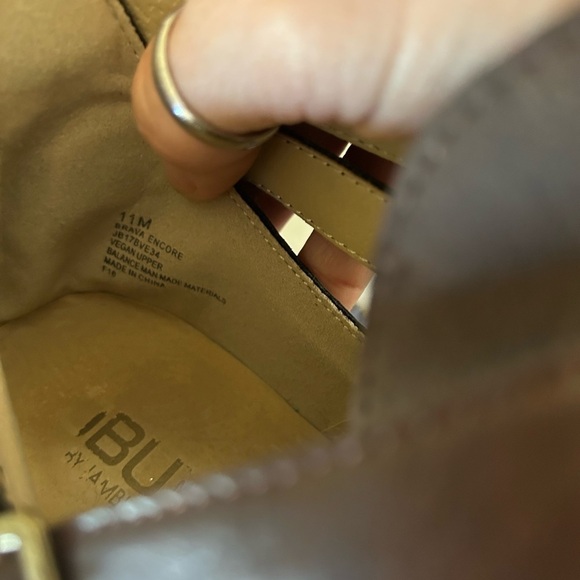 JBU Brava Encore Size 11 Brown Heeled Boots Patch  Straps Vegan Leather - Picture 8 of 9